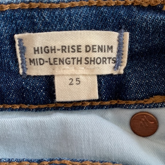 Madewell High Rise Mid Length Denim Shorts in Erwin Wash size 25 - Picture 8 of 11